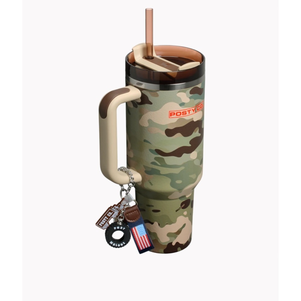 Post Malone flowstate 40oz. Stanley Quencher H2.0 Tumbler in Multicam - Picture 7 of 8
